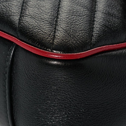 Gucci Vintage Effect Calfskin Matelasse Diagonal Small Torchon GG Marmont Shoulder Bag Black Romantic Cherry 10 of 15