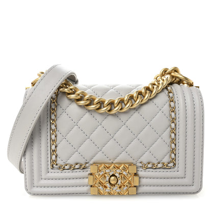 Chanel Lambskin Quilted Small Chain Around Boy Flap Grey 1 of 10
