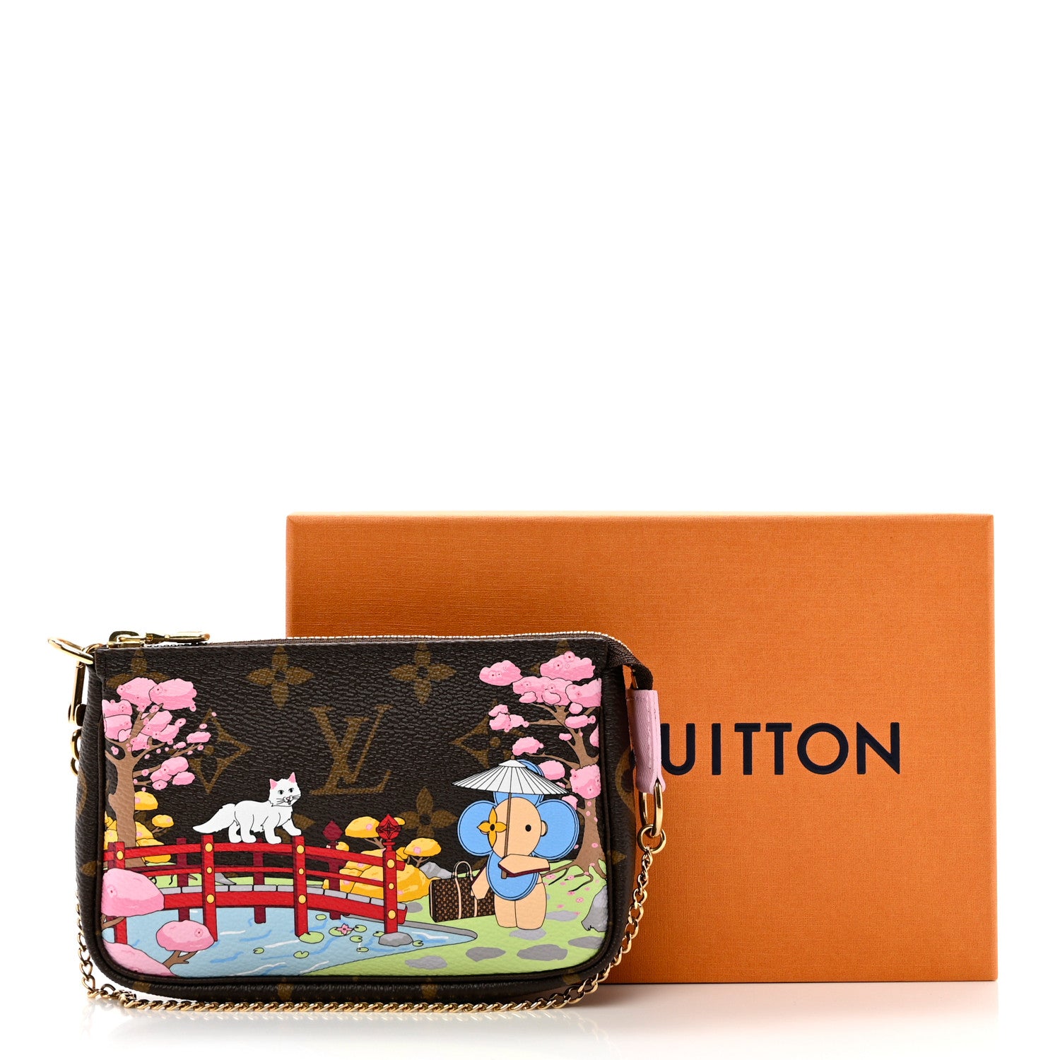 Louis Vuitton Monogram 2021 Christmas Animation Japanese Garden Mini Pochette Accessories Wisteria Pink 8 of 8
