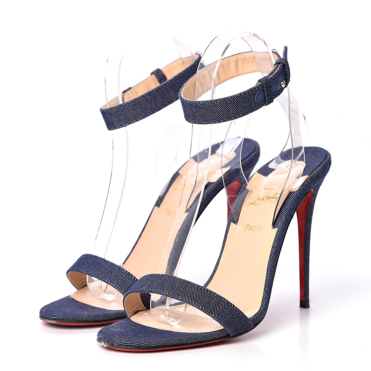 Denim PVC Jonatina 100 Sandals 37.5 Blue Transparent