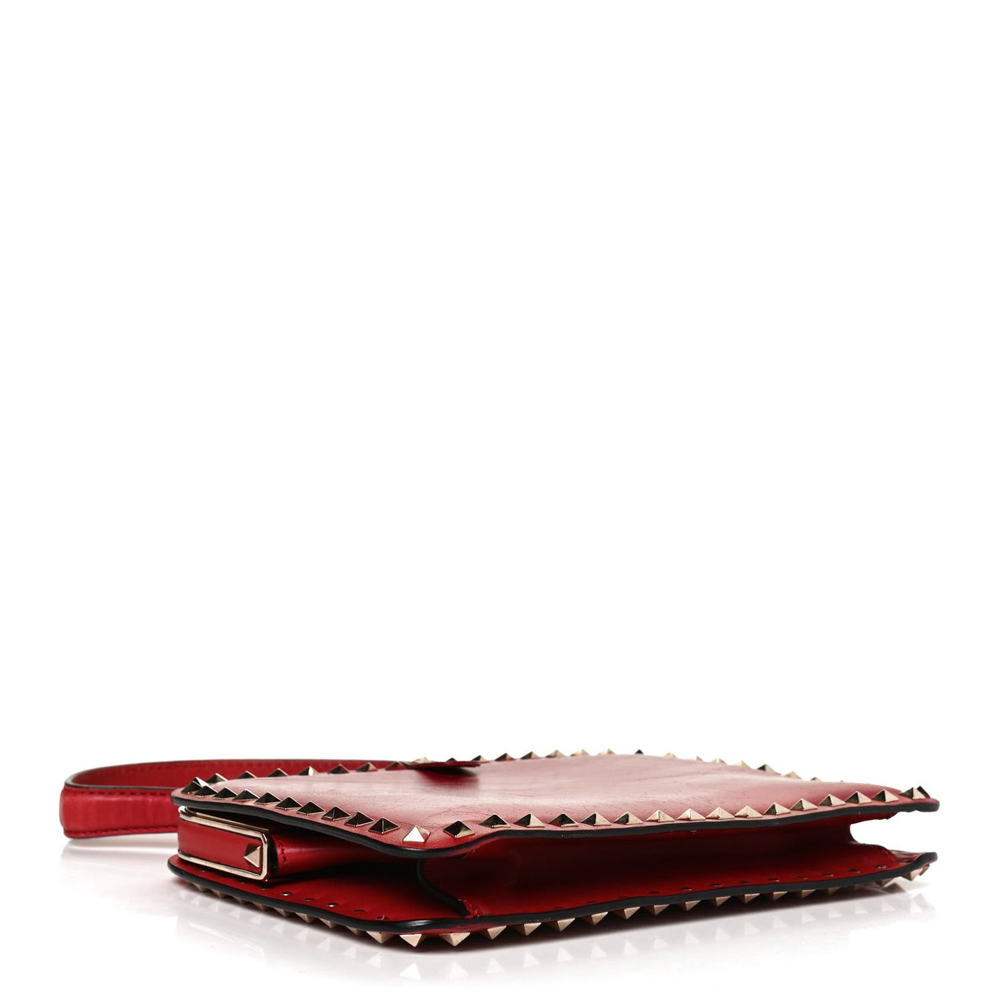 Calfskin Rockstud Frame Bag Rosso Valentino