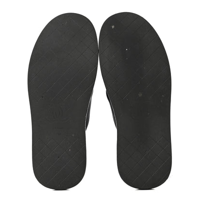Chanel Fabric CC Mules Sandals 40 Black 5 of 9