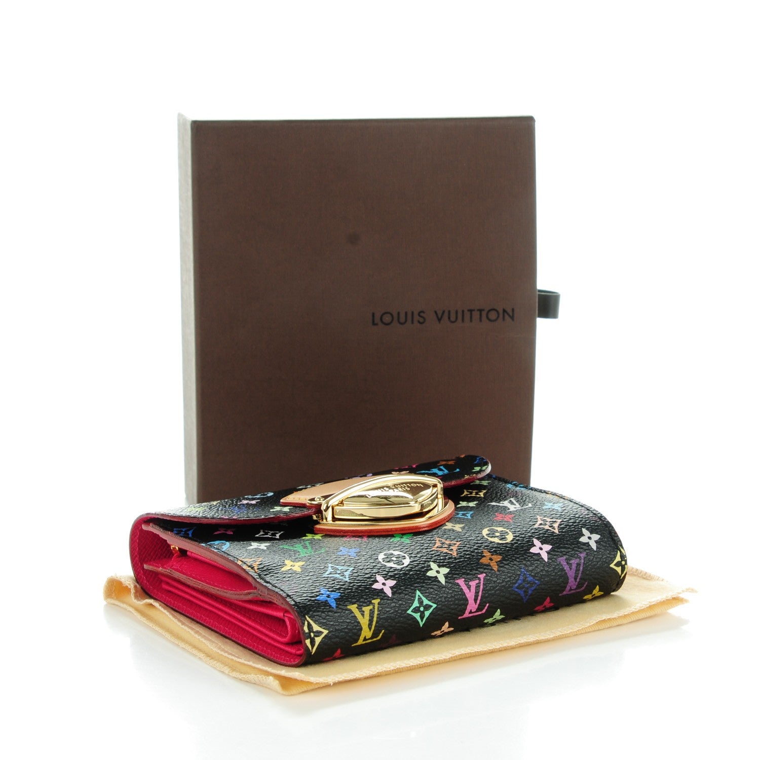 Louis Vuitton Monogram Multicolor Joey Wallet Black Grenade 4 of 7