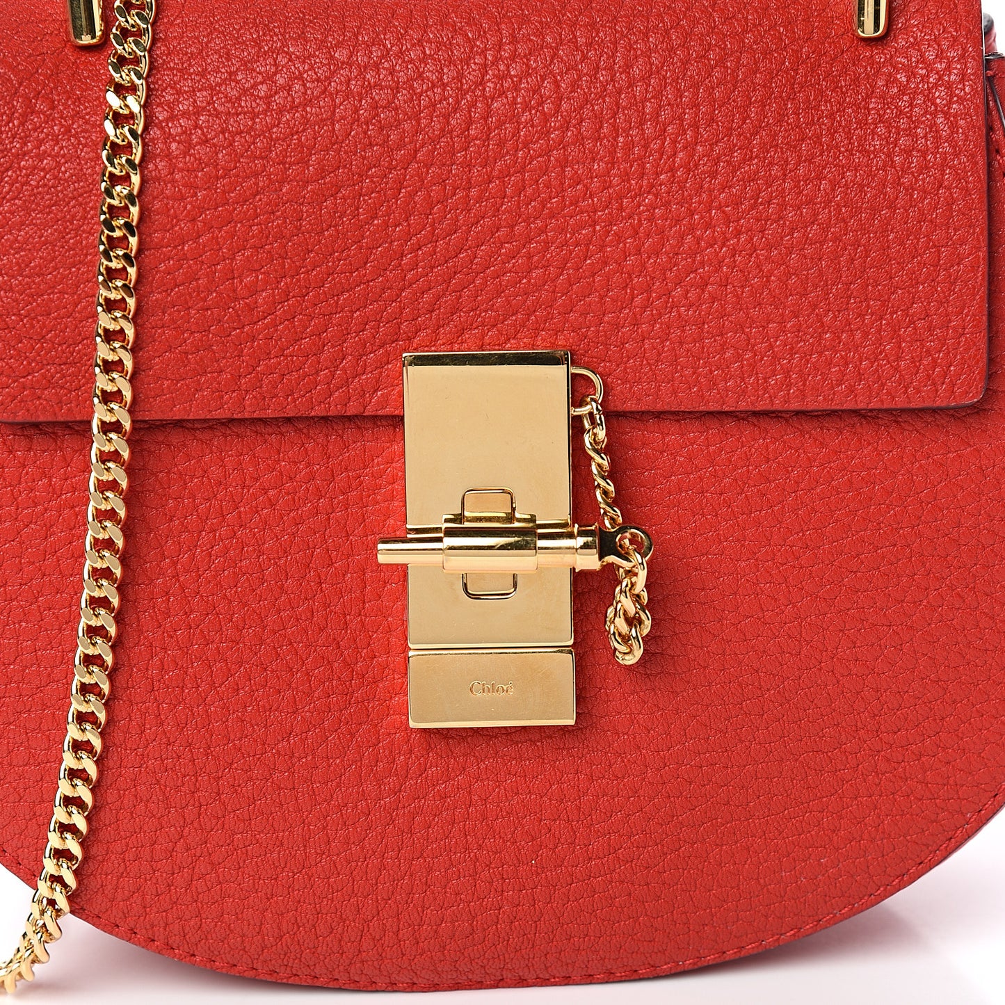 Grained Lambskin Mini Drew Shoulder Bag Plaid Red