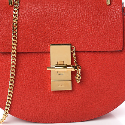 Chloe Grained Lambskin Mini Drew Shoulder Bag Plaid Red 8 of 8