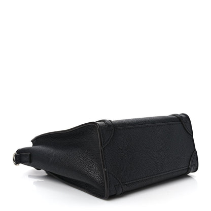 Celine Drummed Calfskin Nano Luggage Black 4 of 8