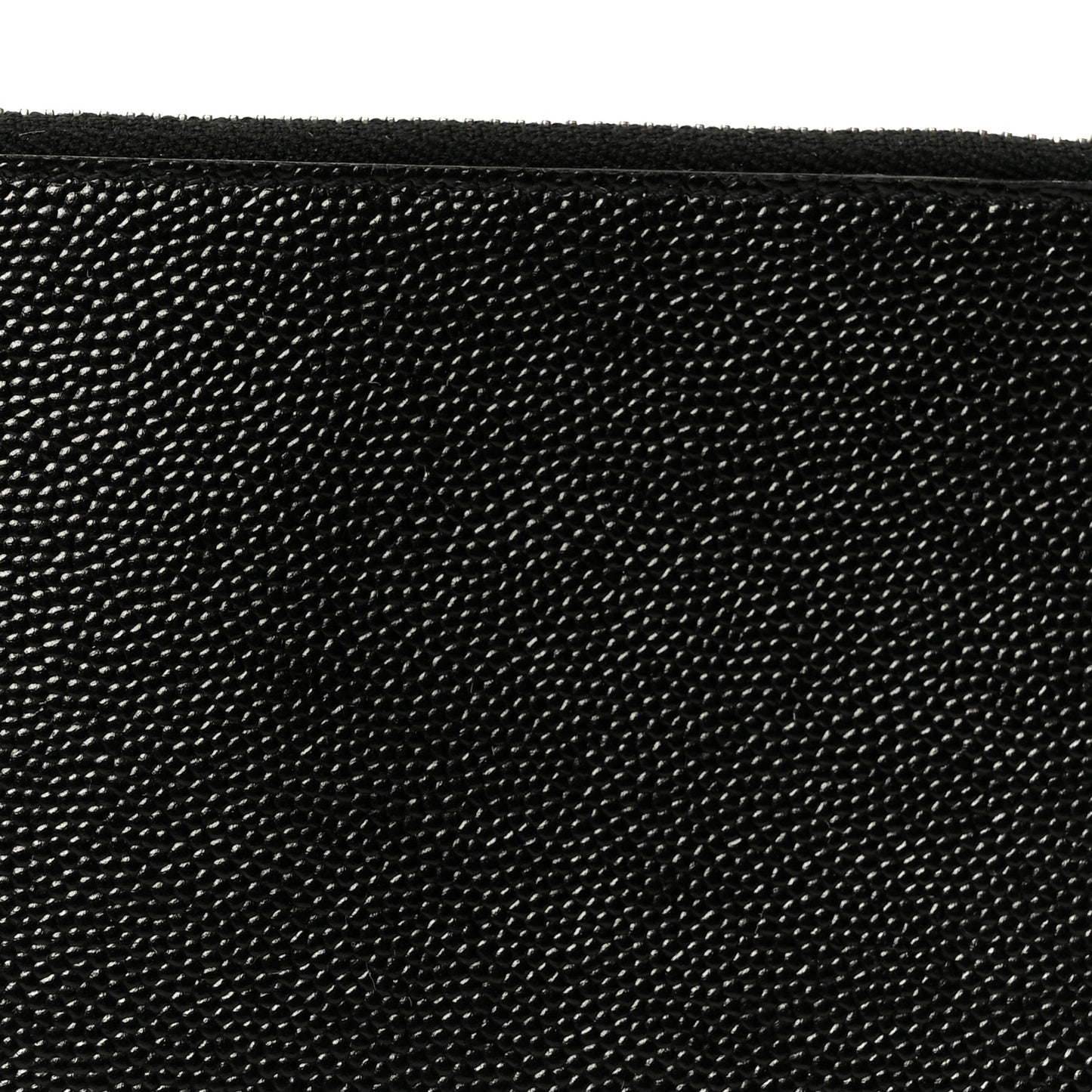 Grained Calfskin Zip Pouch Tech Card Holder Black