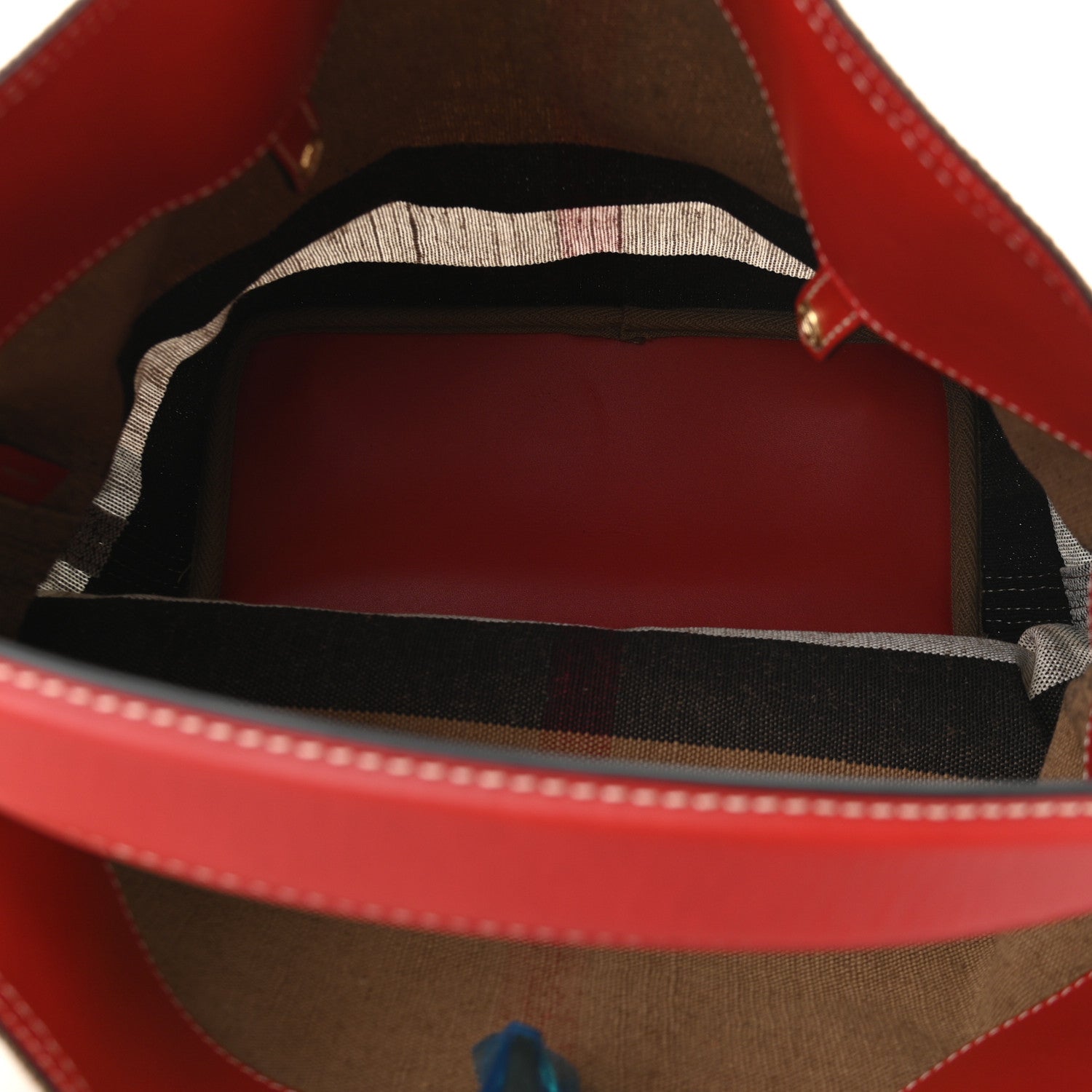 Burberry Canvas Mega Check Medium Ashby Hobo Cadmium Red 6 of 9