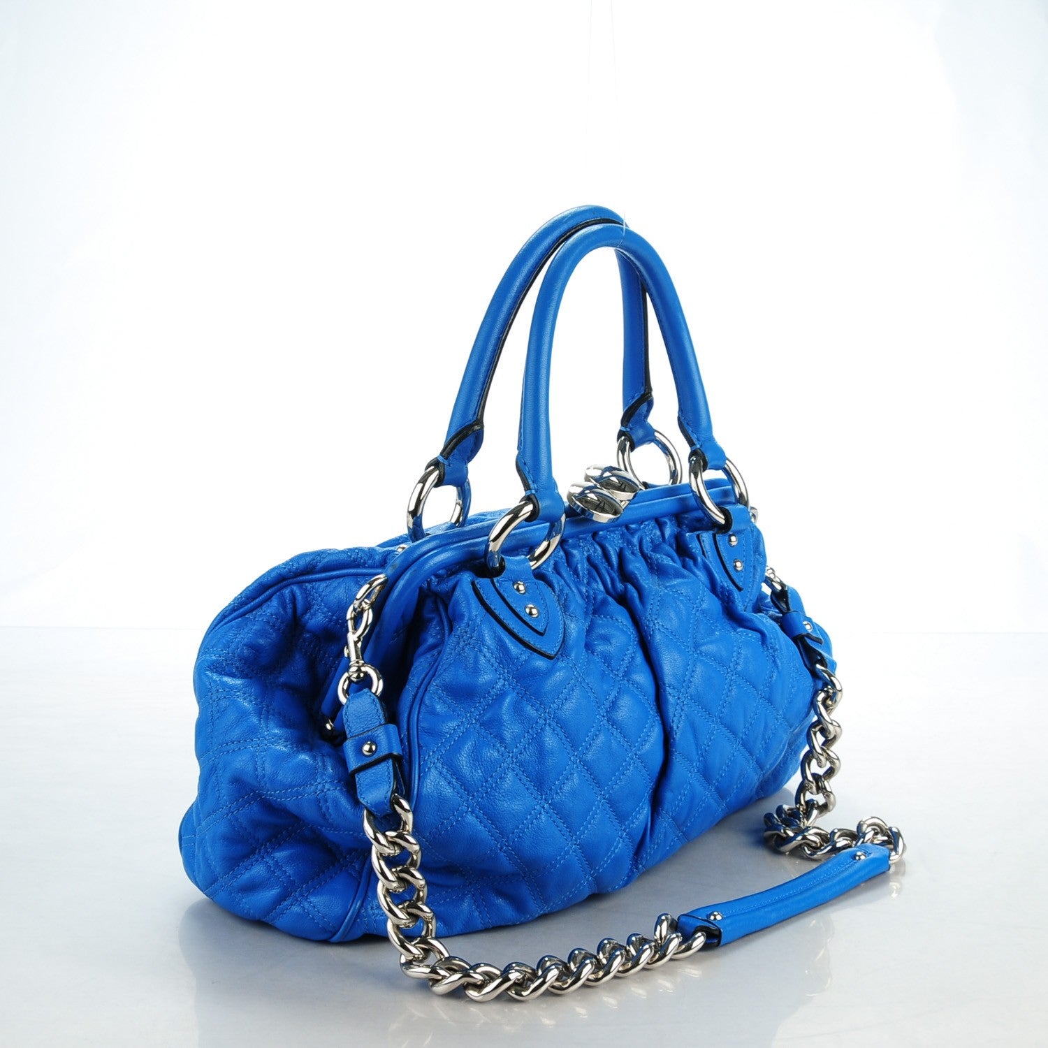 Marc Jacobs Calfskin Quilted Stam Blue 3 of 11