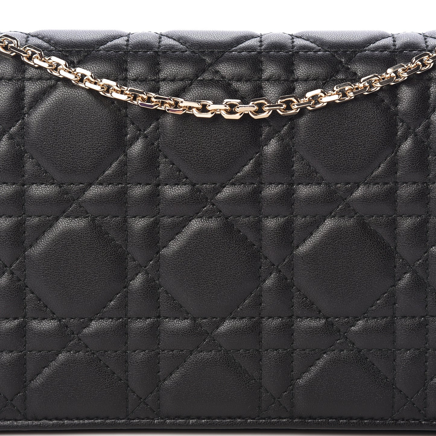 Lambskin Cannage Lady Dior Pouch Black