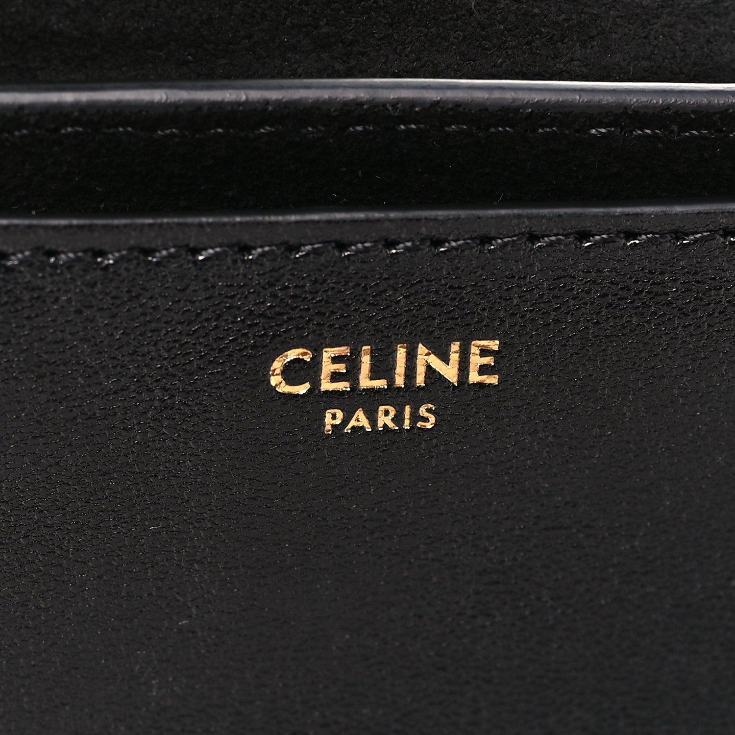 Celine Shiny Lambskin Soft Triomphe Half Moon Bag Black 6 of 9