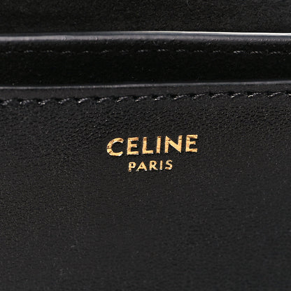 Celine Shiny Lambskin Soft Triomphe Half Moon Bag Black 6 of 9