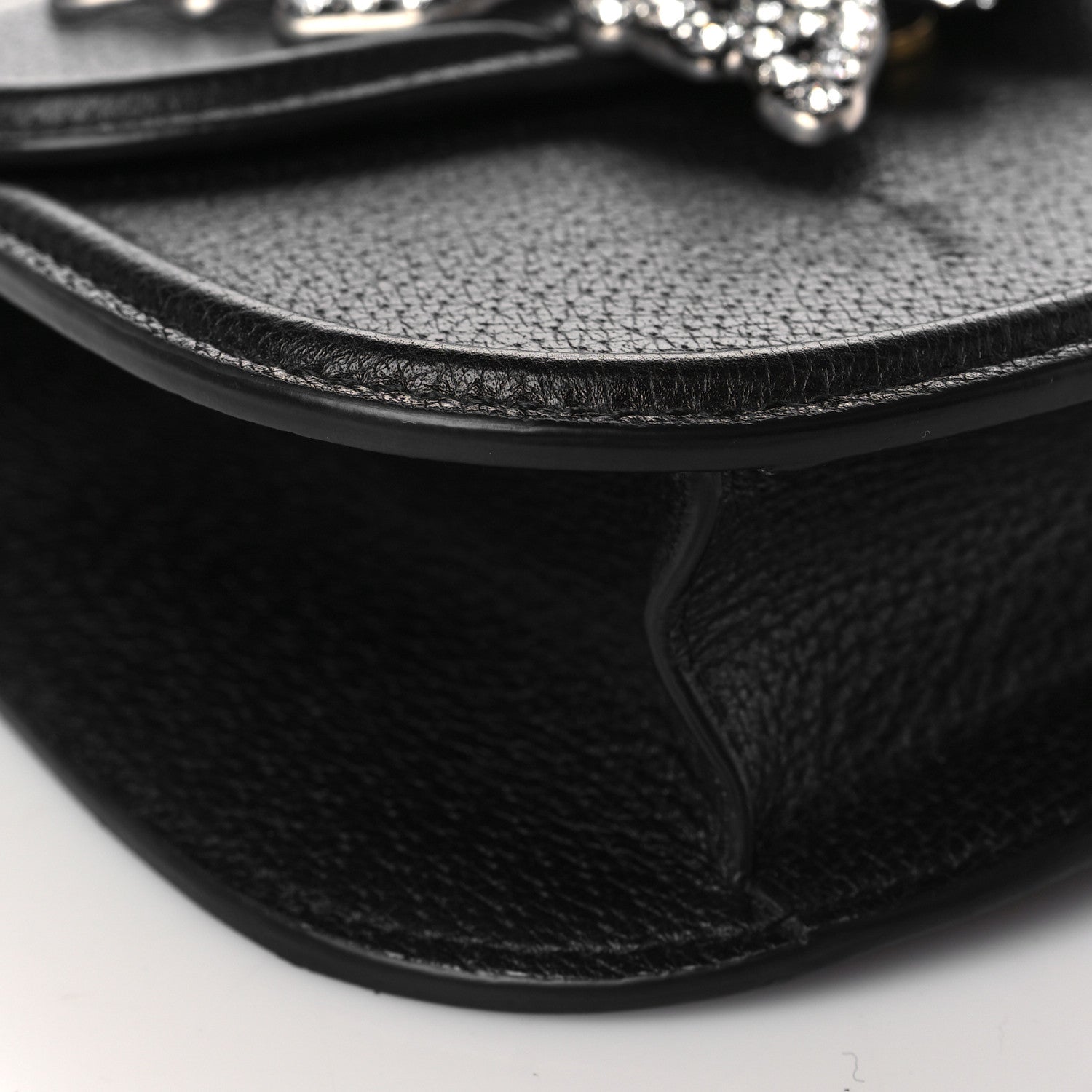 Gucci Calfskin Web Crystal Butterfly Stripe Small Totem Shoulder Bag Black 8 of 10