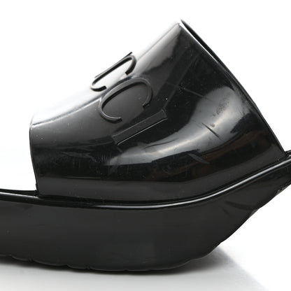 Gucci Rubber Gucci Logo Womens Platform 20/60mm Slide Sandals 37 Black 9 of 10