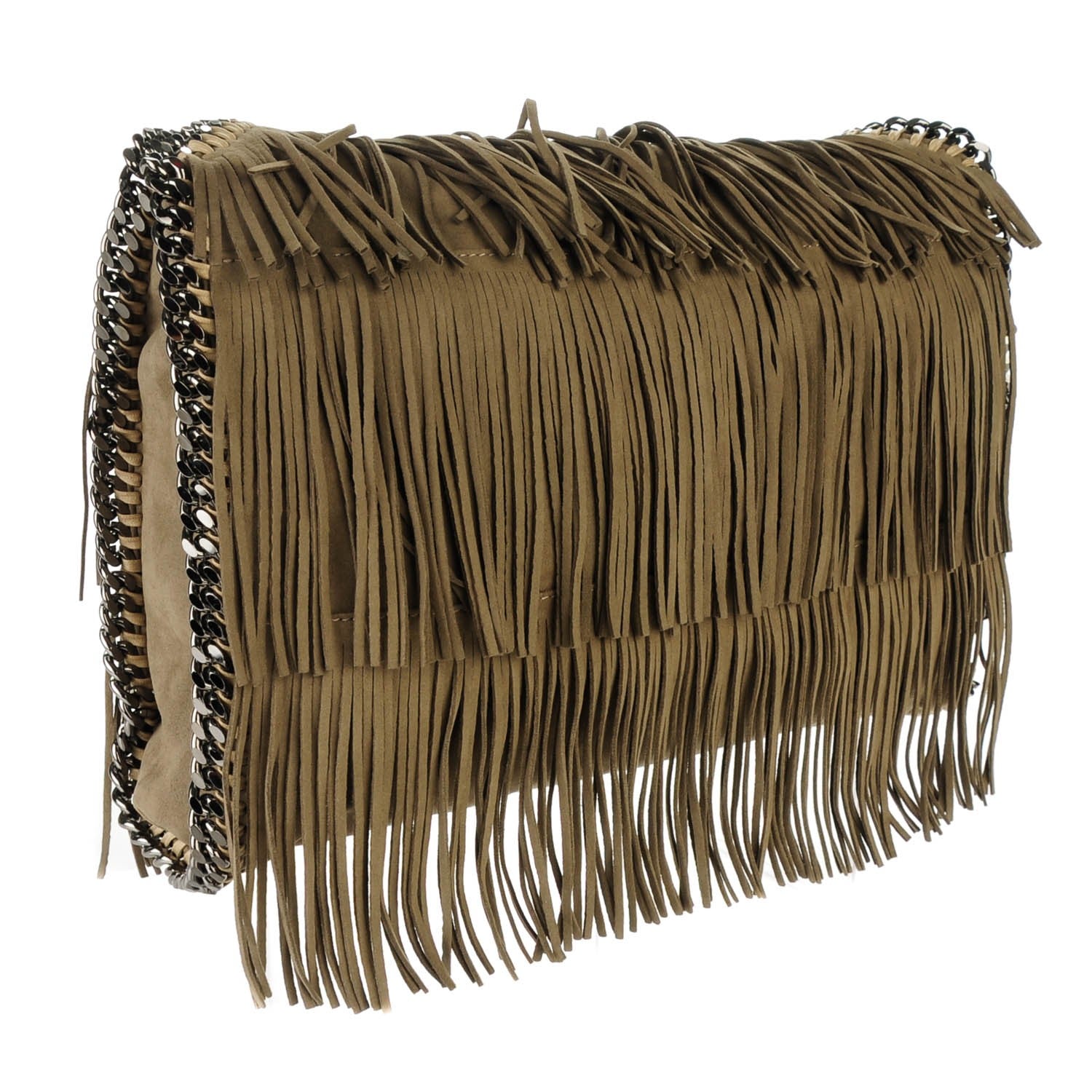 Stella McCartney Eco Suede Fringe Falabella Tote Taupe 3 of 8