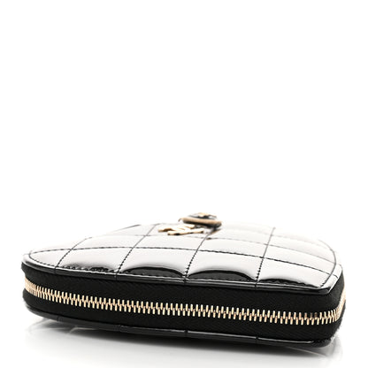 Chanel Patent Calfskin Resin Quilted CC Heart Clutch With Chain Black 6 of 18