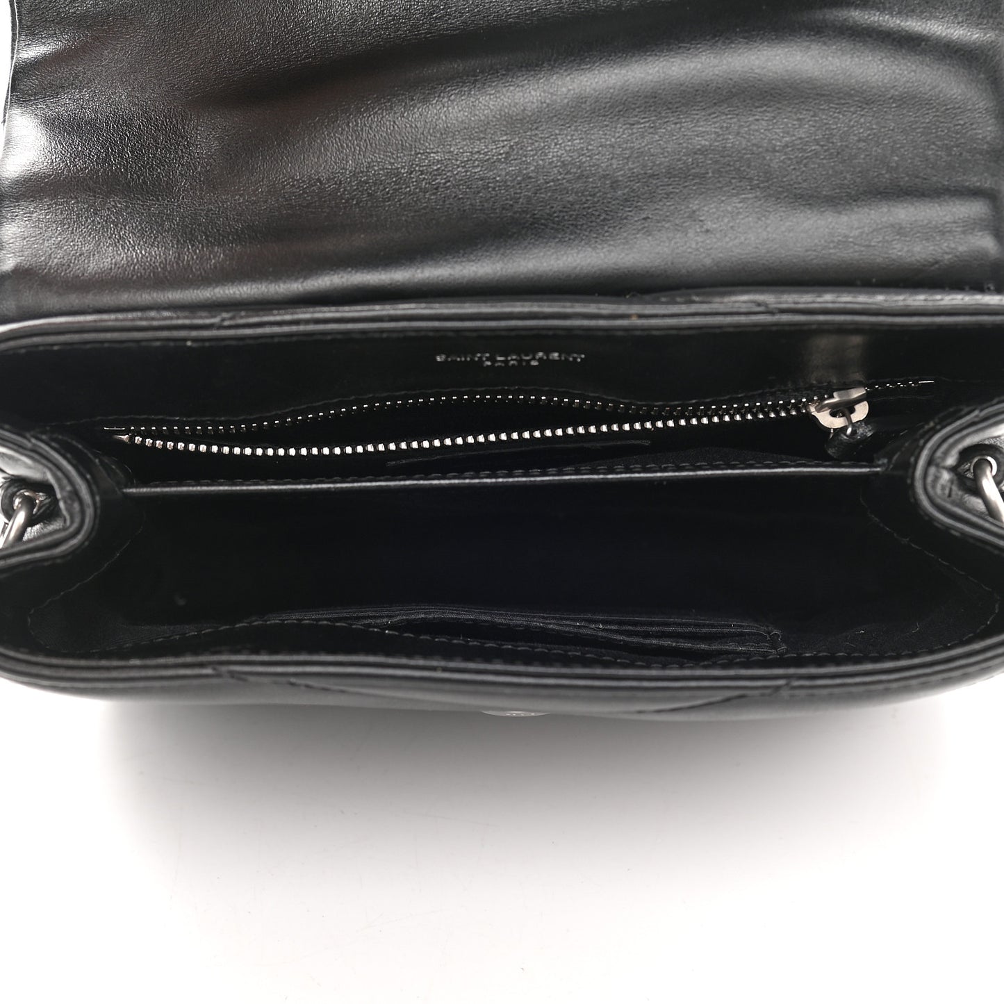 Calfskin Y Quilted Monogram Toy Loulou Crossbody Bag Black