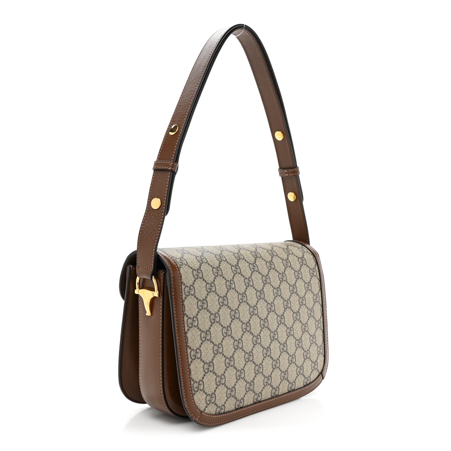 Gucci GG Supreme Monogram Horsebit 1955 Shoulder Bag Beige Brown Sugar 3 of 14