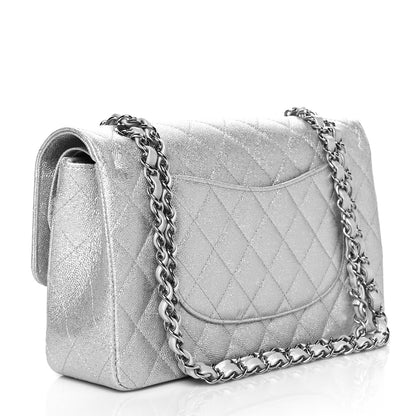 Chanel Glittered Metallic Caviar Quilted Medium Double Flap Silver 2 of 9