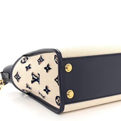 Louis Vuitton Canvas Calfskin Monogram On My Side PM Navy Blue 8 of 9