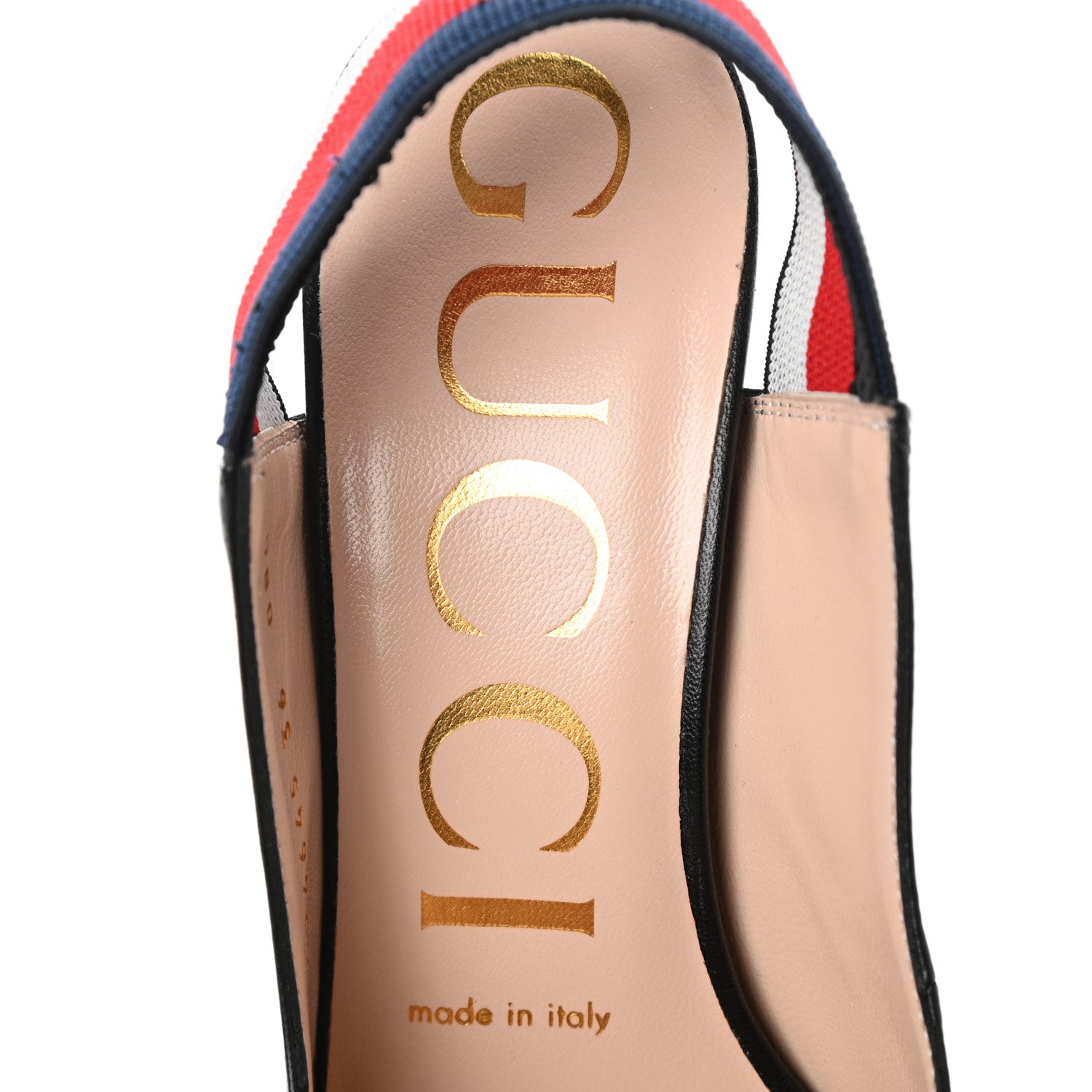 Gucci Malaga Kid Web Sylvie High Heel Slingback Pumps 36 Black 6 of 8