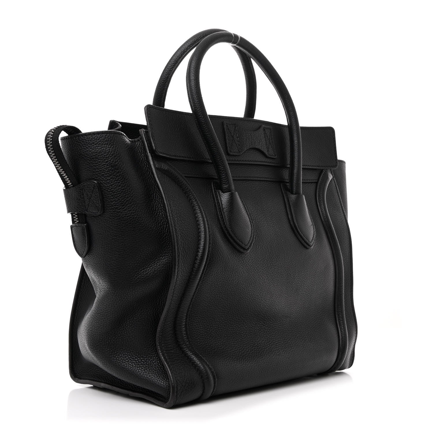 Celine Drummed Calfskin Mini Luggage Black 3 of 11