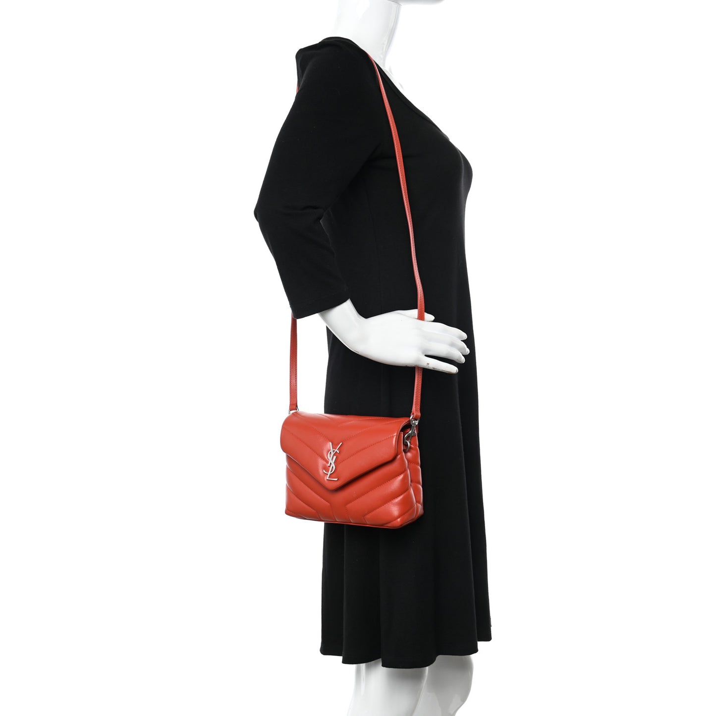 Calfskin Y Quilted Monogram Toy Loulou Crossbody Bag Coral