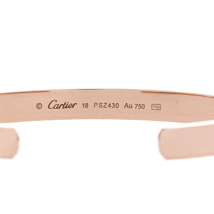 Cartier 18K Pink Gold LOVE Cuff Bracelet 18 3 of 4