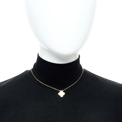 Van Cleef & Arpels 18K Yellow Gold Mother of Pearl Vintage Alhambra Pendant Necklace 2 of 5