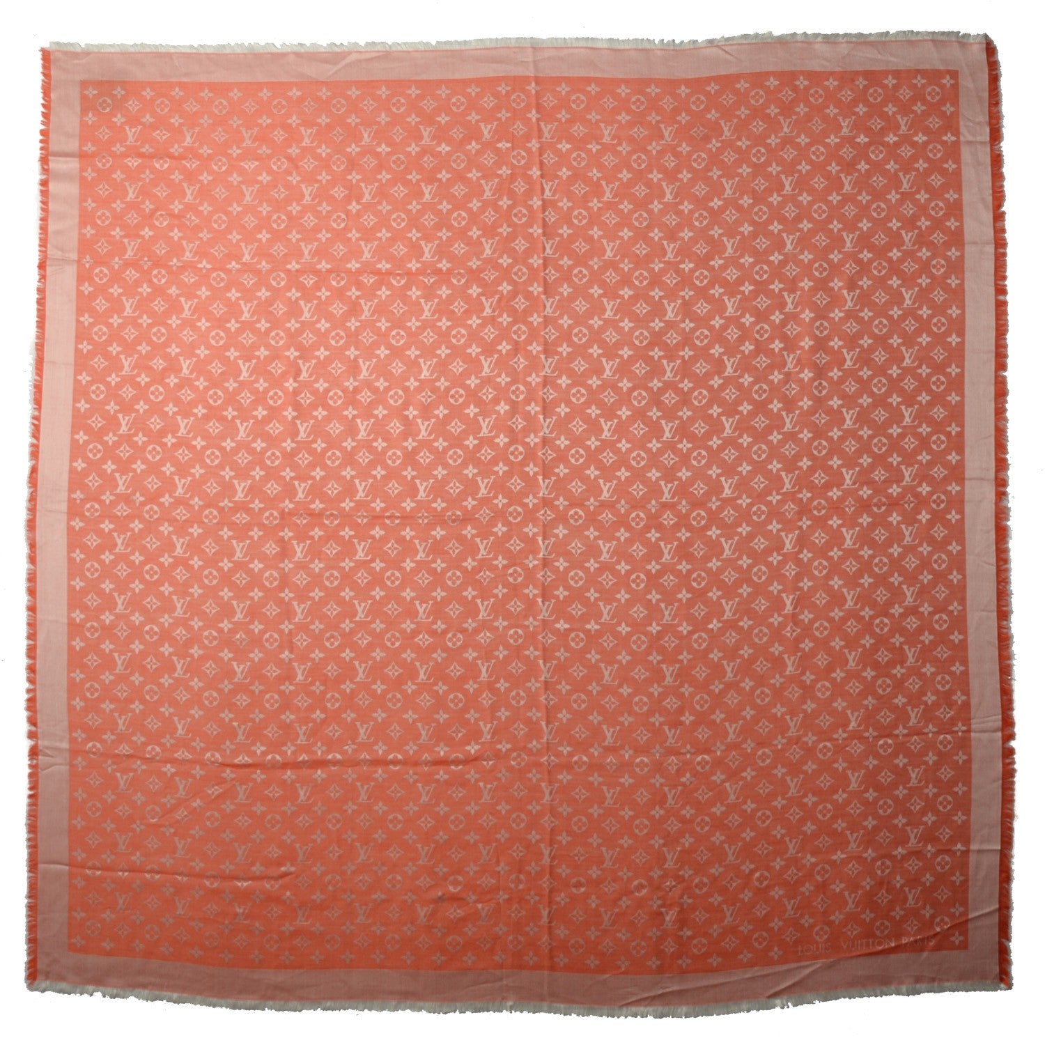 Louis Vuitton Wool Silk Monogram Denim Shawl Piment 3 of 5