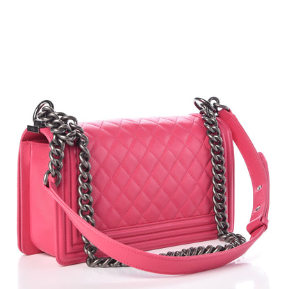 Chanel Lambskin Quilted Medium Boy Flap Fuchsia 3 of 10