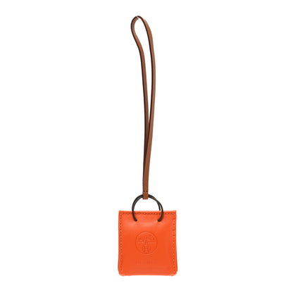 Hermes Milo Lambskin Swift Shopping Bag Charm Feu Gold 1 of 5