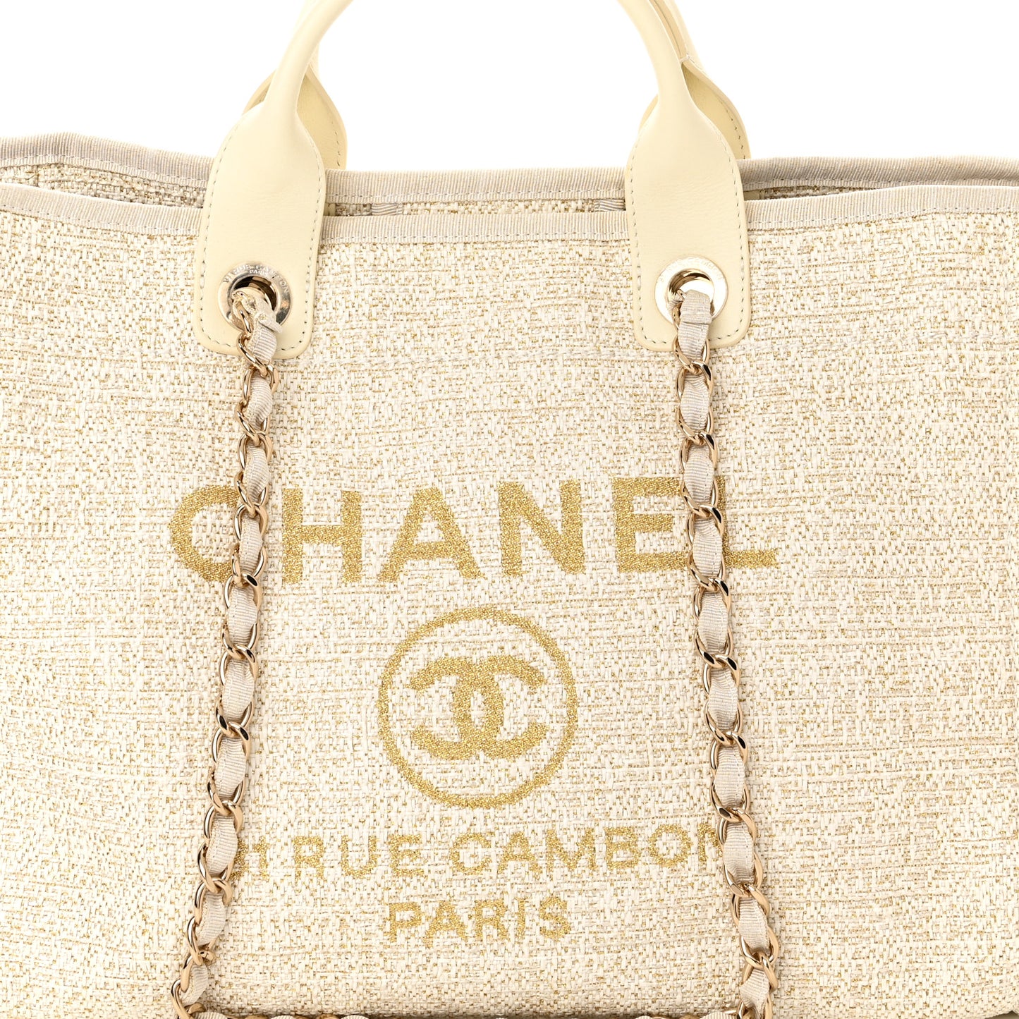 Canvas Medium Deauville Tote Light Beige