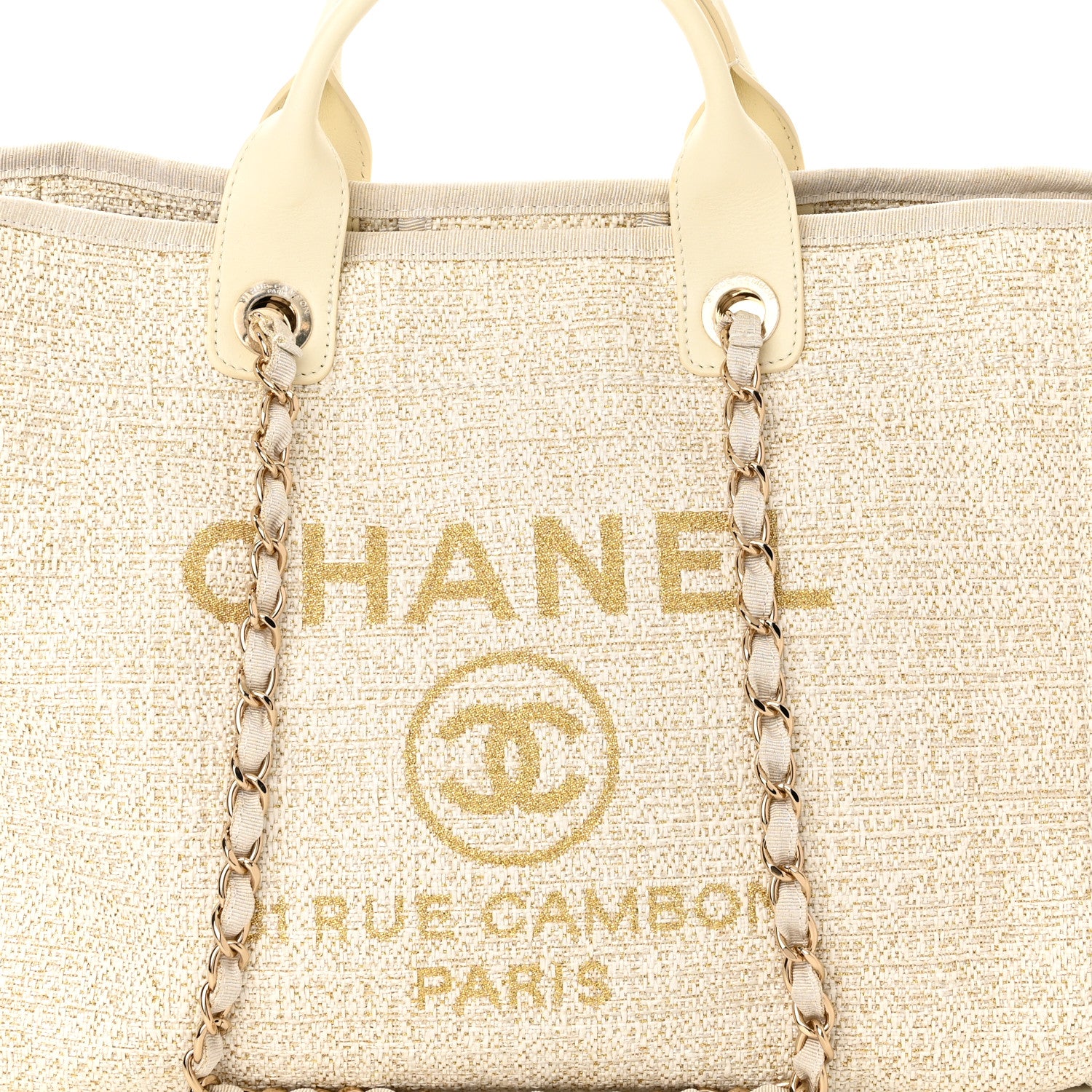 Chanel Canvas Medium Deauville Tote Light Beige 8 of 10
