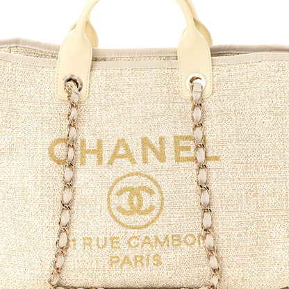 Chanel Canvas Medium Deauville Tote Light Beige 8 of 10