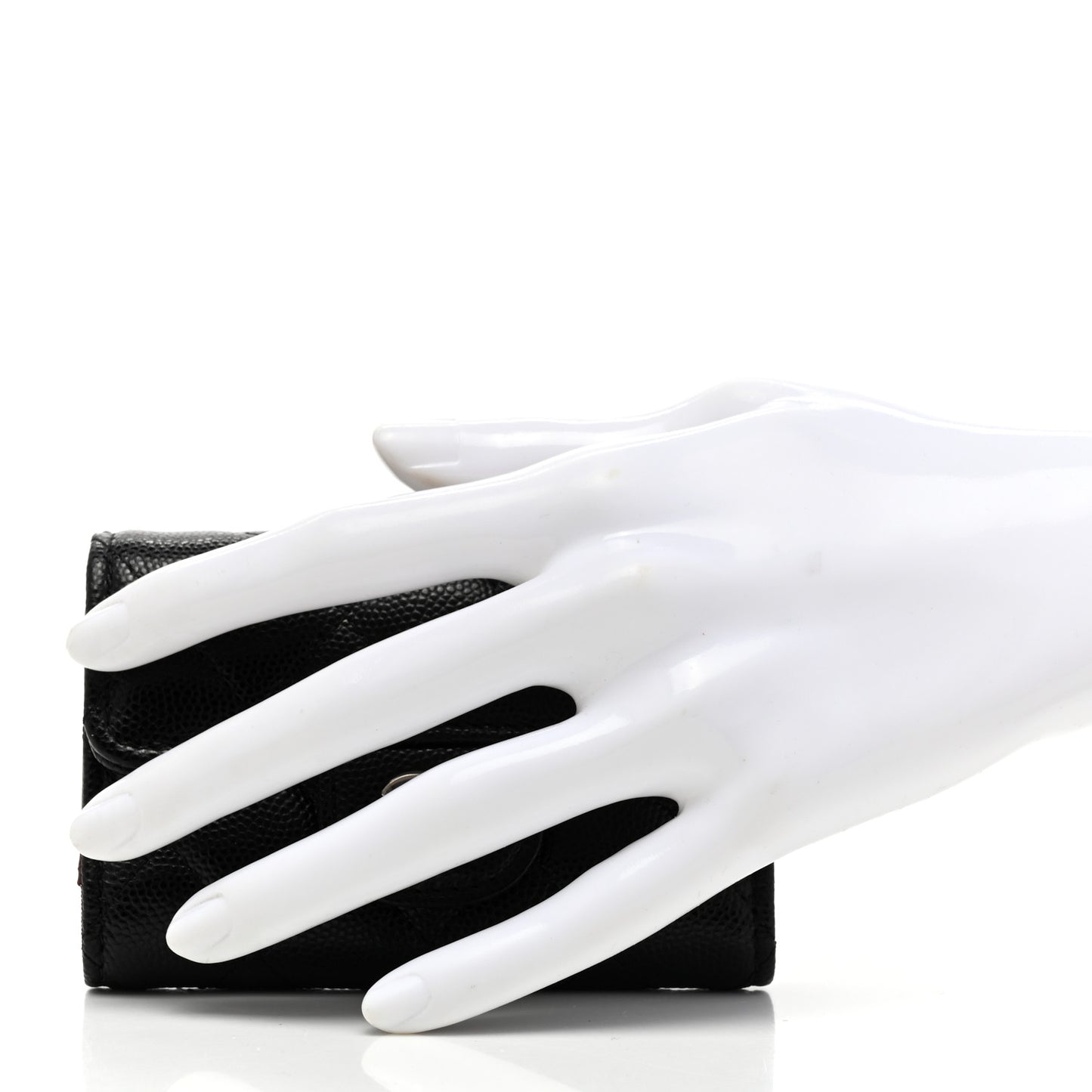 Caviar Quilted Classic 4 Key Holder Wallet Black