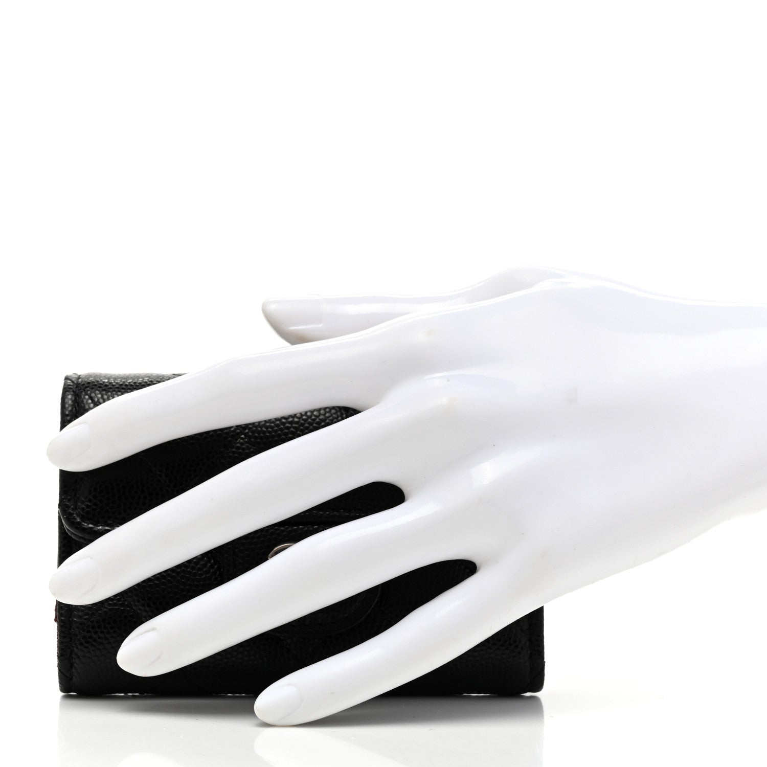 Chanel Caviar Quilted Classic 4 Key Holder Wallet Black 2 of 9