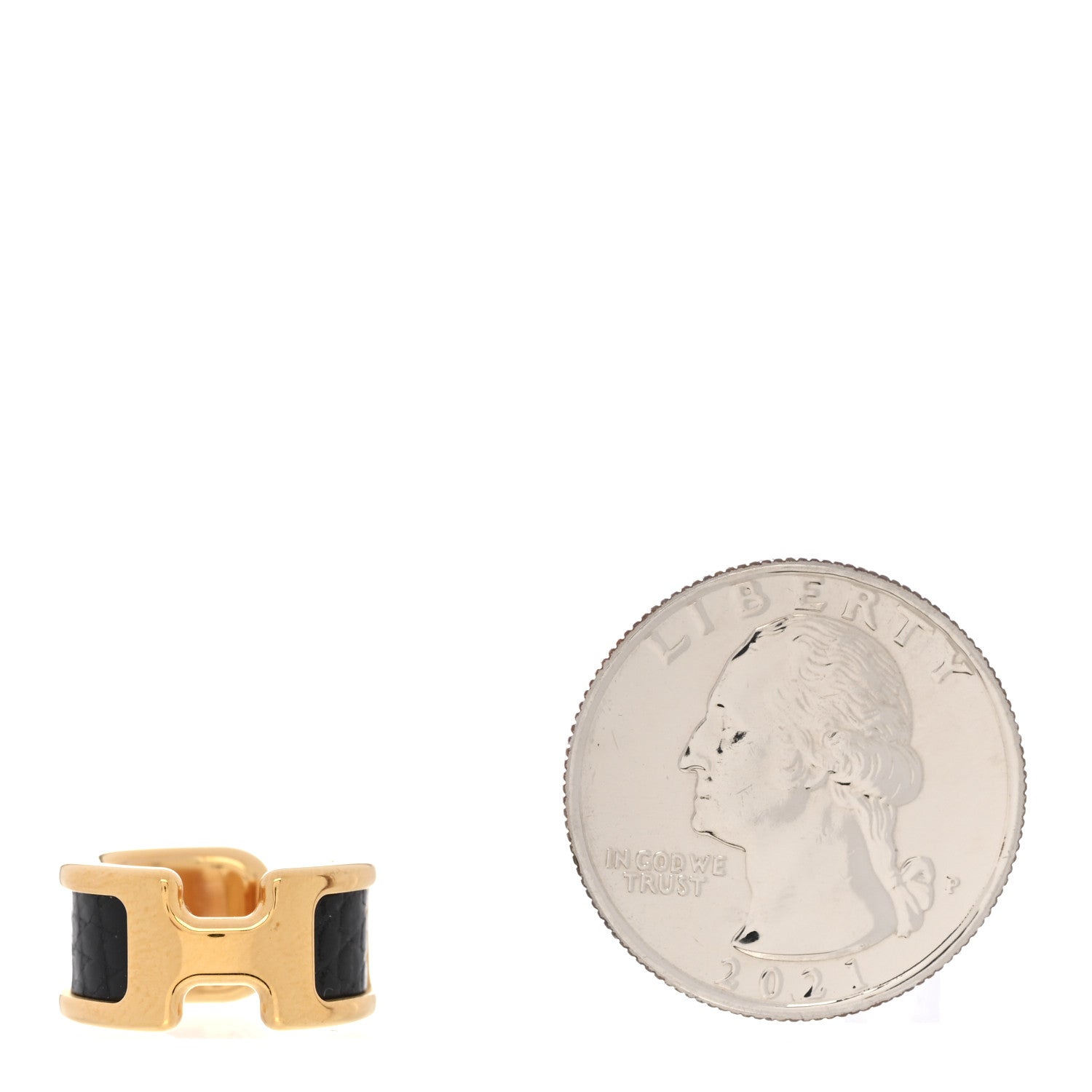 Hermes Lizard Olympe Ear Cuff PM Black 2 of 4