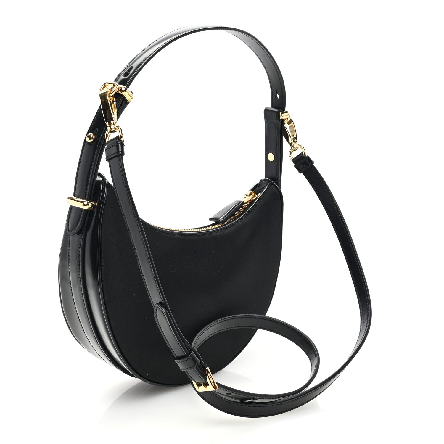 Prada Re-Nylon Spazzolato Small Arque Shoulder Bag Black 3 of 9