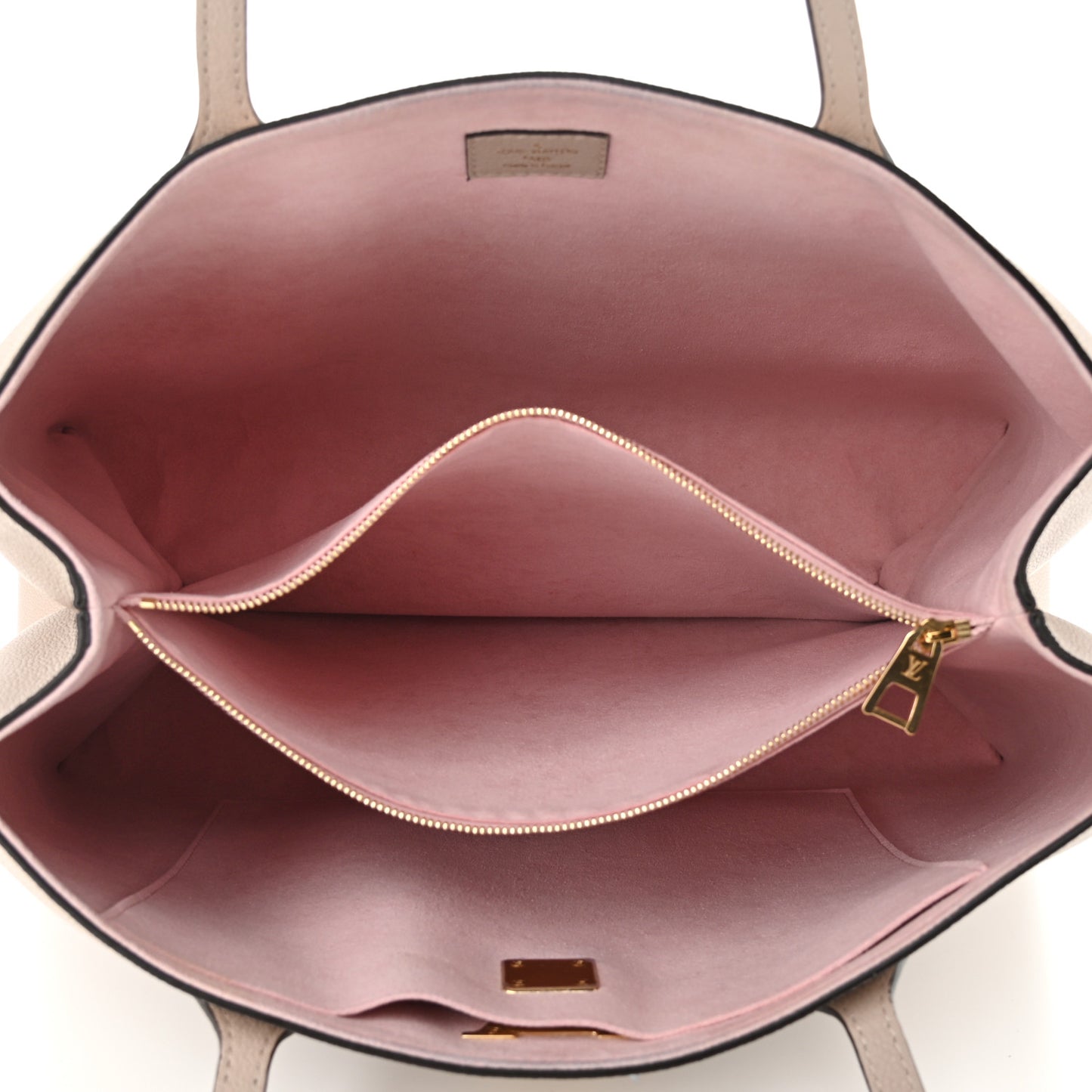 Grained Calfskin Lockme Shopper Greige