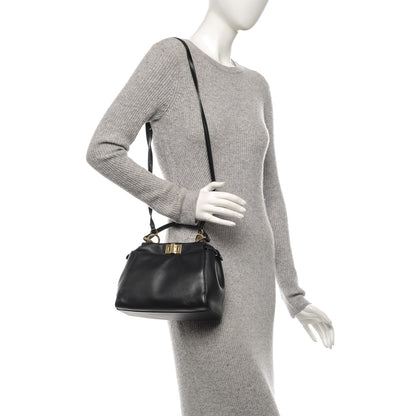 Fendi Nappa Mini Peekaboo Iconic Satchel Black 2 of 7