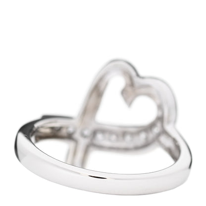 Tiffany 18K White Gold Diamond Paloma Picasso Loving Heart Ring 49 5 6 of 10