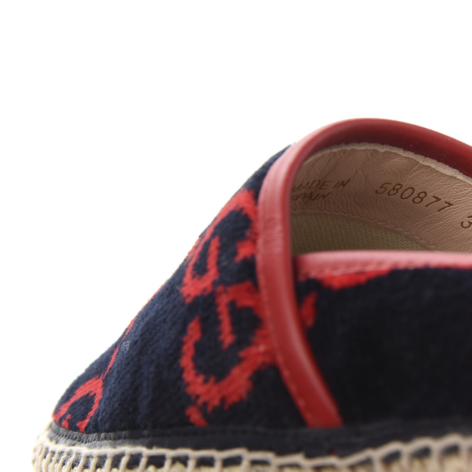 Gucci Terry Cloth GG Monogram Espadrilles 39 Blue Red 8 of 9