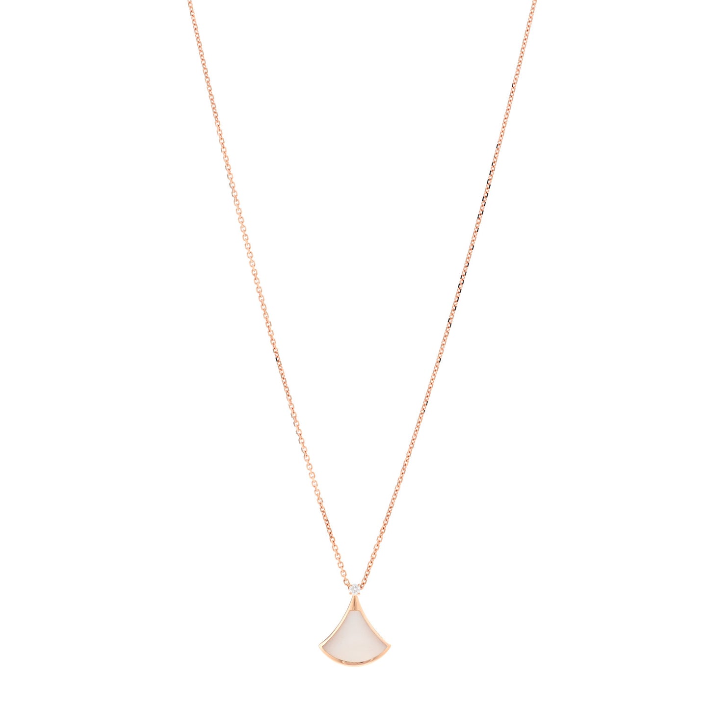 18K Rose Gold Diamond Mother of Pearl Small Divas' Dream Pendant Necklace