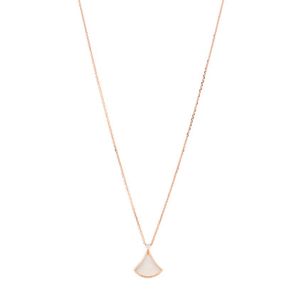 Bulgari 18K Rose Gold Diamond Mother of Pearl Small Divas' Dream Pendant Necklace 1 of 4