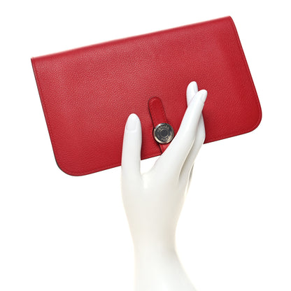 Hermes Evercolor Dogon Duo Wallet Rouge De Coeur 2 of 12