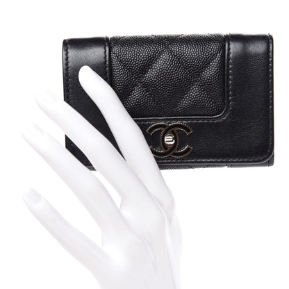 Chanel Caviar Quilted Vintage Mademoiselle Flap Card Holder Black 2 of 9