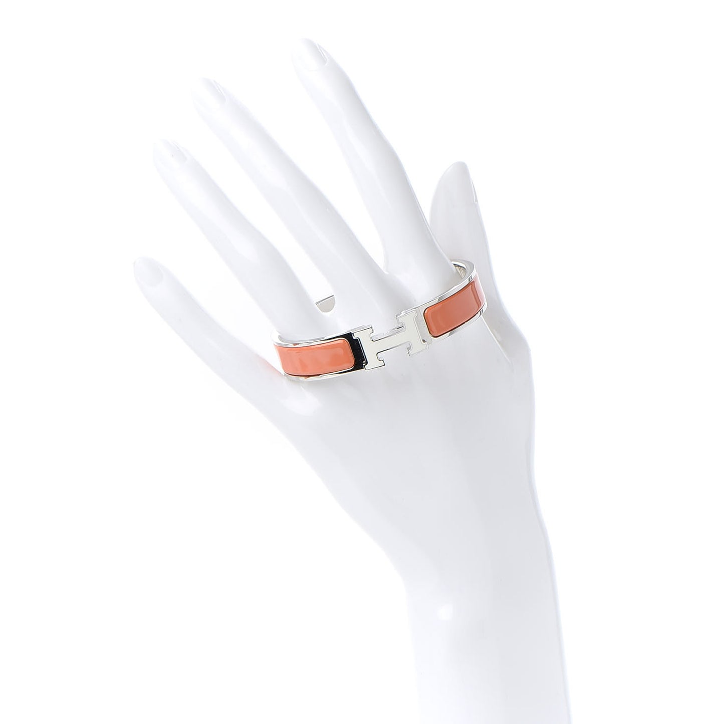 Enamel Narrow Clic Clac H Bracelet PM Orange White