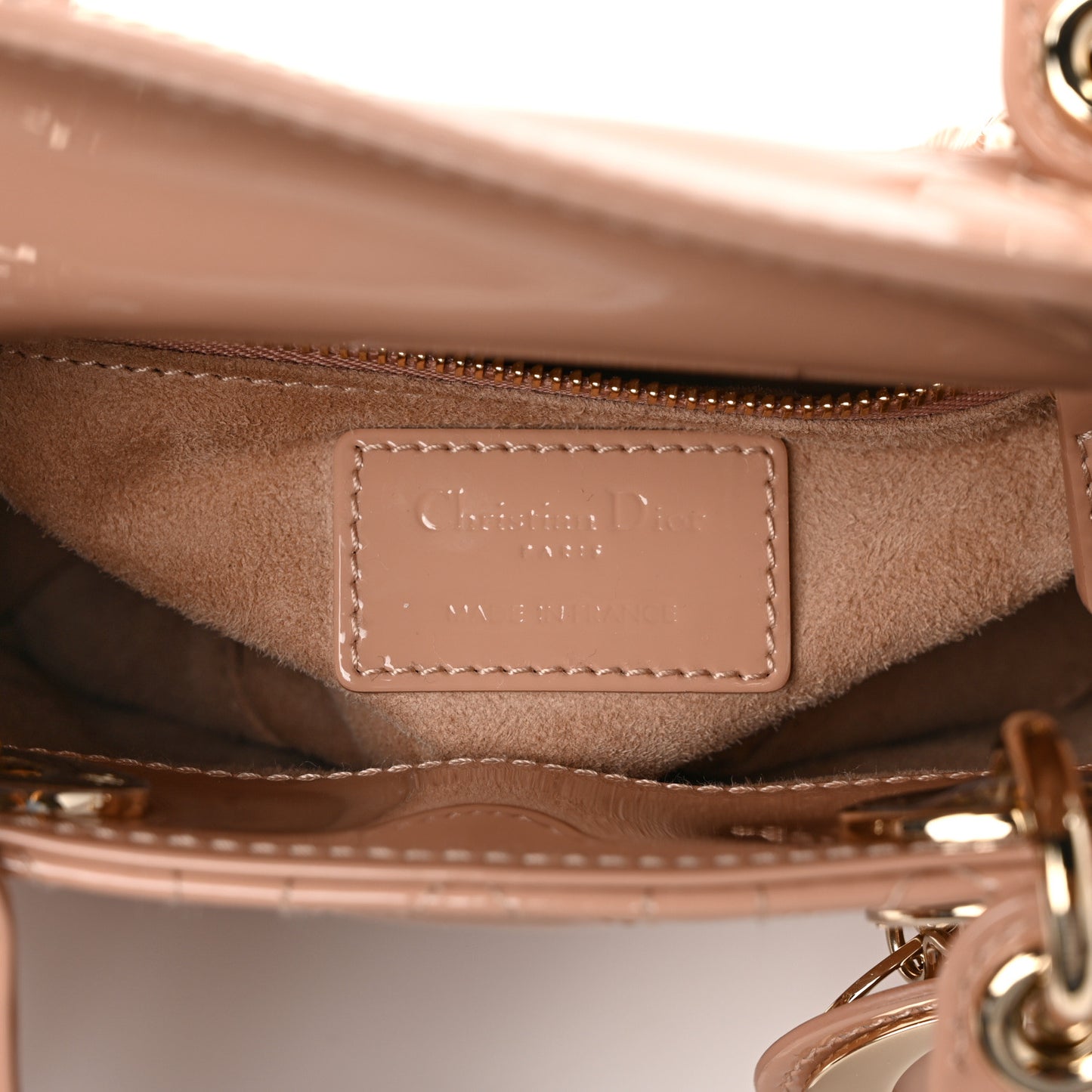 Patent Cannage Mini Lady Dior Light Pink