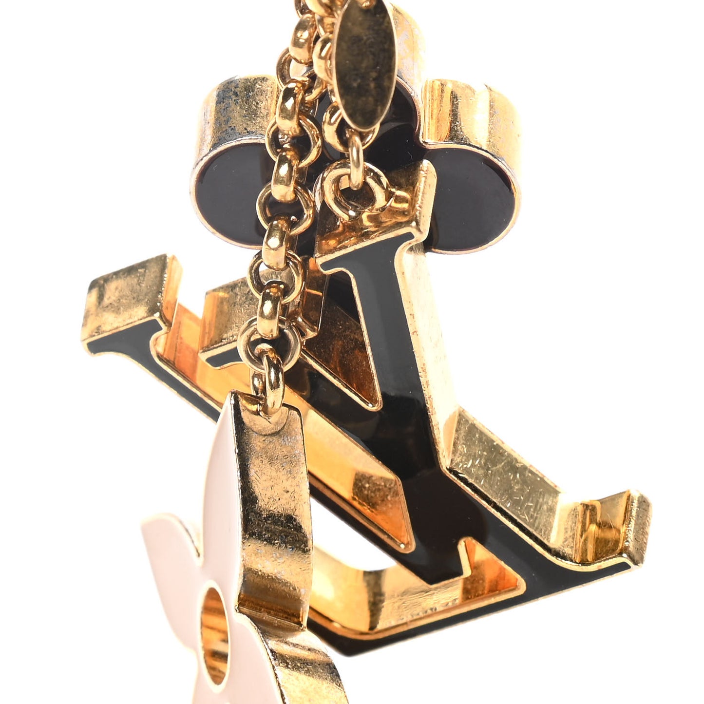 Fleur De Monogram Bag Charm Dore